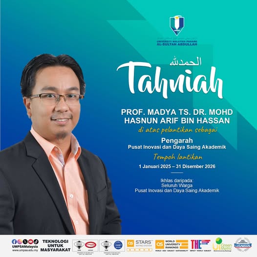 Pelantikan Sebagai Pengarah PIDA UMPSA 